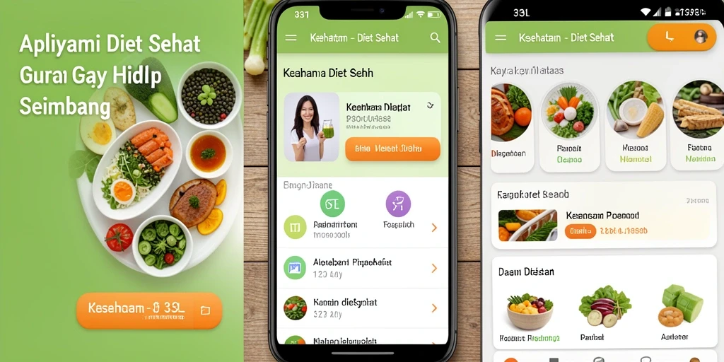 Antarmuka aplikasi Diet Sehat 33L yang modern dan informatif.