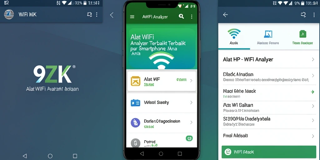 Tampilan antarmuka utama 9ZK dengan fitur WiFi Analyzer yang lengkap.