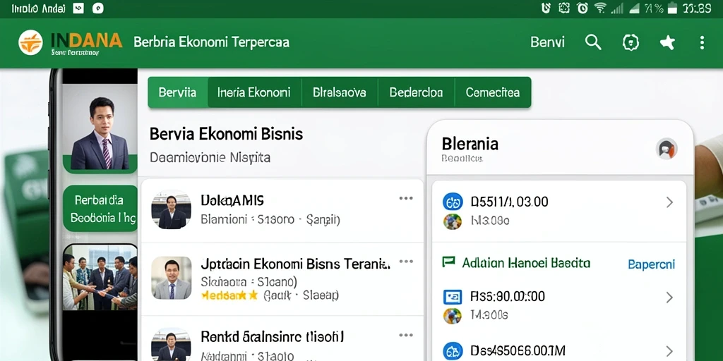 Tampilan antarmuka pengguna INDAAA menampilkan berita Ekonomi Bisnis terbaru dan analisis mendalam.