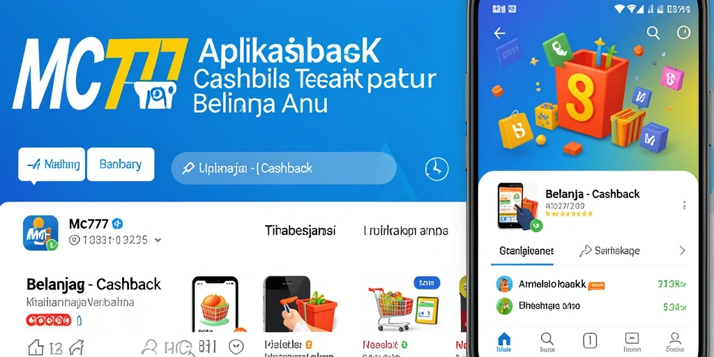 Tampilan utama MC777 yang menonjolkan fitur cashback dengan jelas.