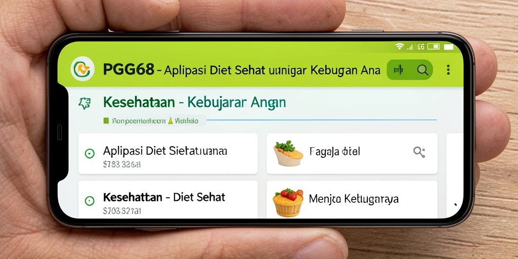 Antarmuka PGG68 menampilkan fitur diet sehat yang mudah digunakan.