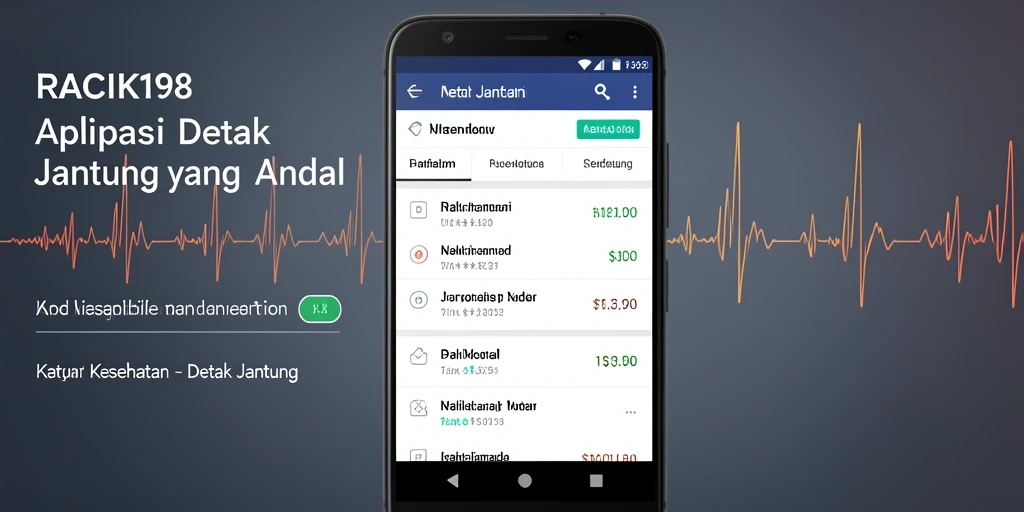 Tampilan antarmuka aplikasi Detak Jantung RACIK198 yang mudah digunakan.