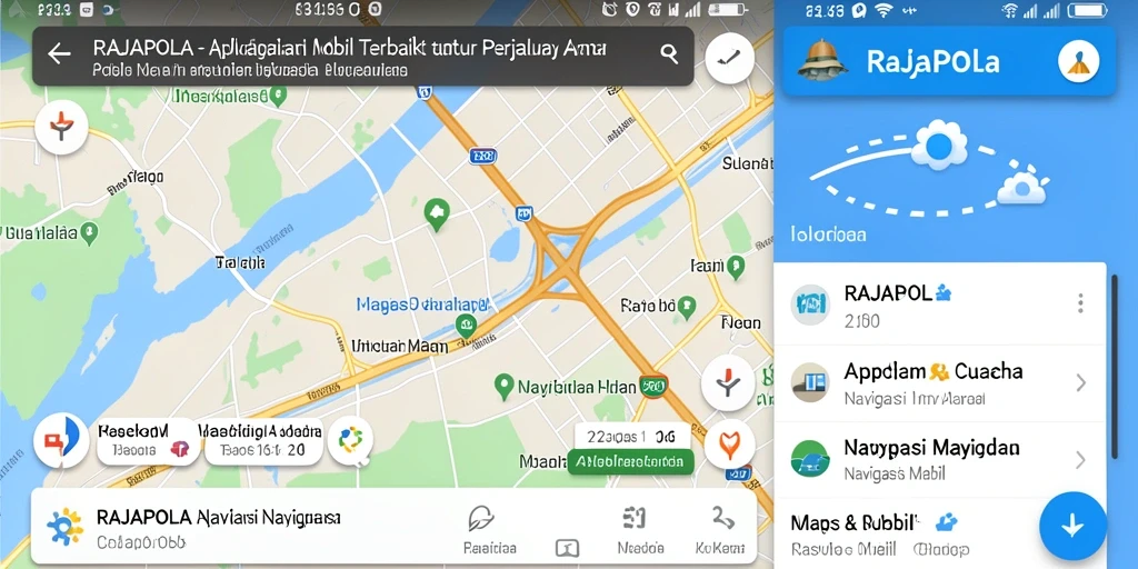 Antarmuka RAJAPOLA menampilkan navigasi mobil yang jelas dan informatif.