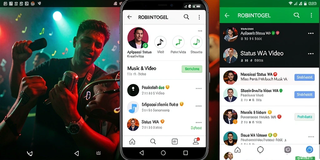 Antarmuka aplikasi ROBINTOGEL untuk membuat Status WA Video.