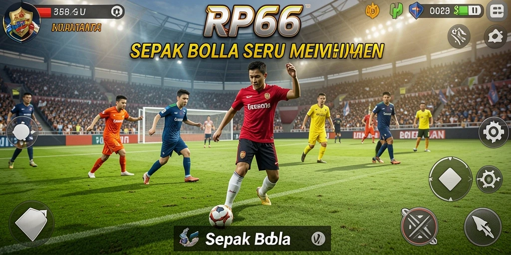 Tampilan antarmuka RP66 yang menarik dan fitur permainan sepak bola.